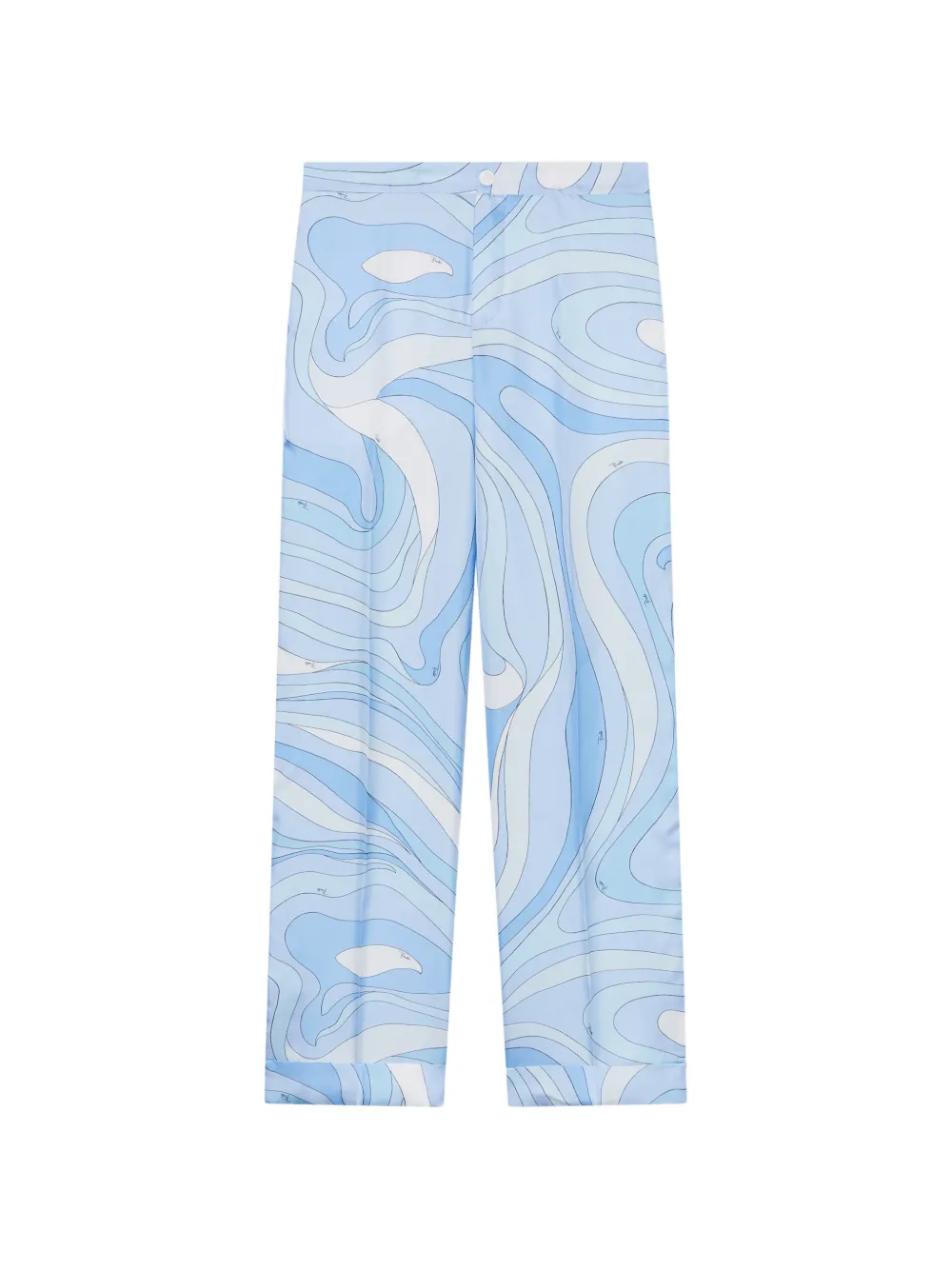 PUCCI Marmo-print silk pants - Blu