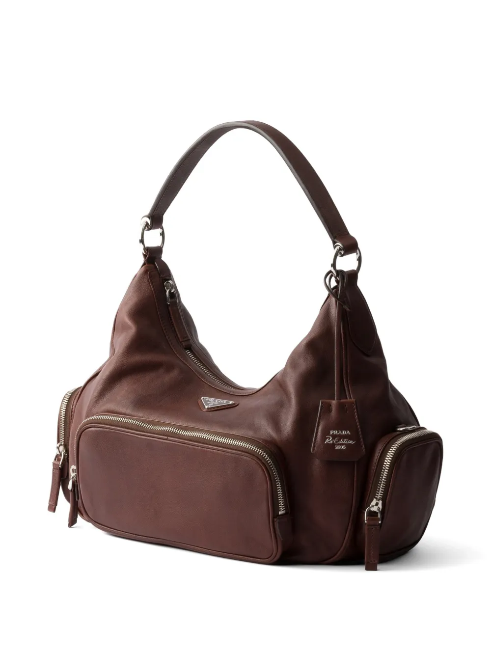 Prada Medium leren tas Bruin