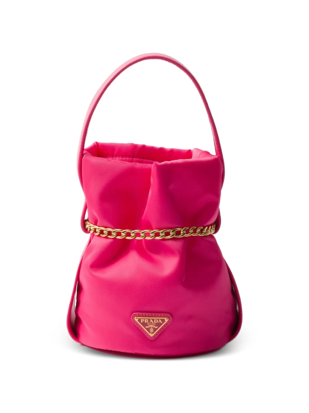 Prada Petit Sac Noir mini Re-Nylon and nappa leather bucket bag - Rosa