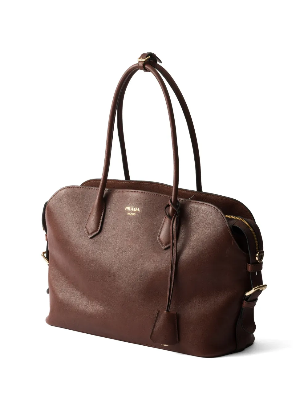 Prada Leren shopper Bruin