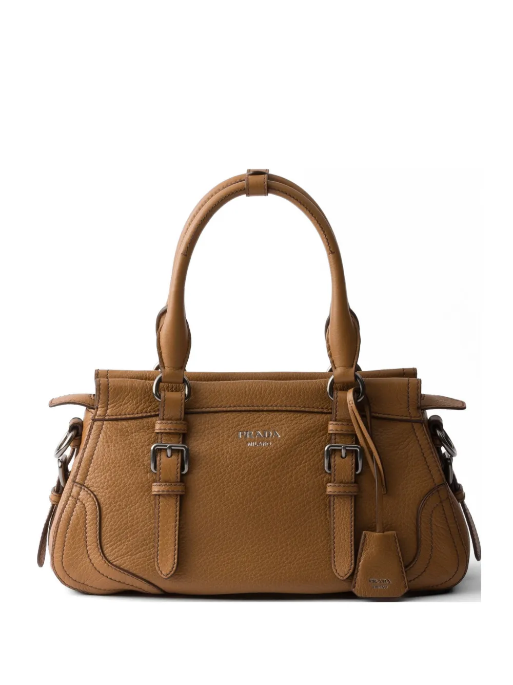 Prada large leather tote bag - Marrone