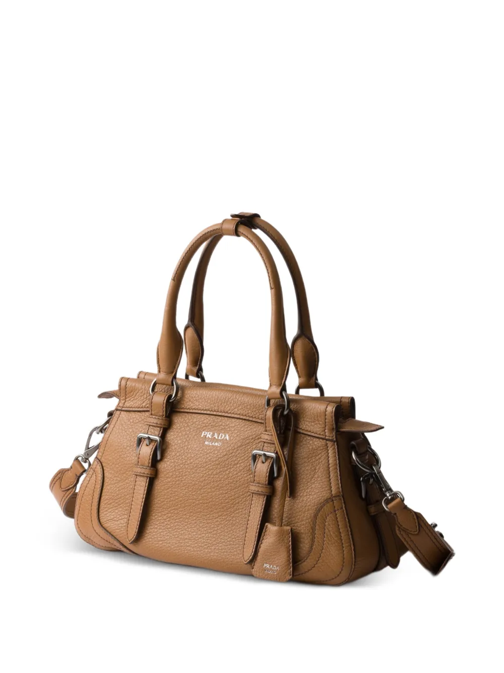 Prada Leren shopper Bruin
