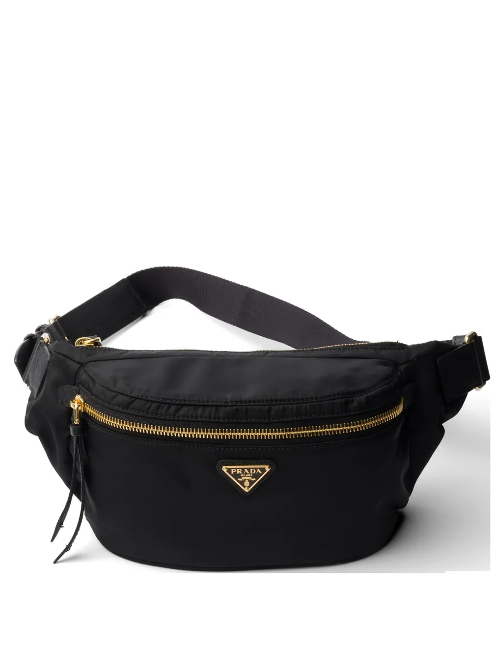 Prada Re-Nylon and Saffiano leather belt bag - Nero