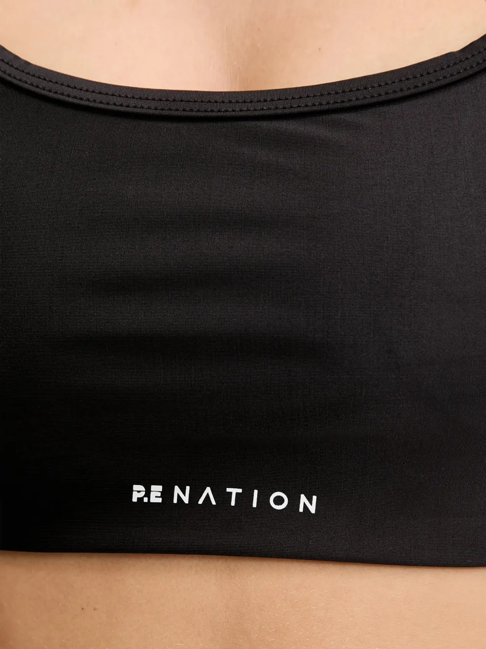 P.E Nation Fairmont logoprint racerback sport-bh Zwart