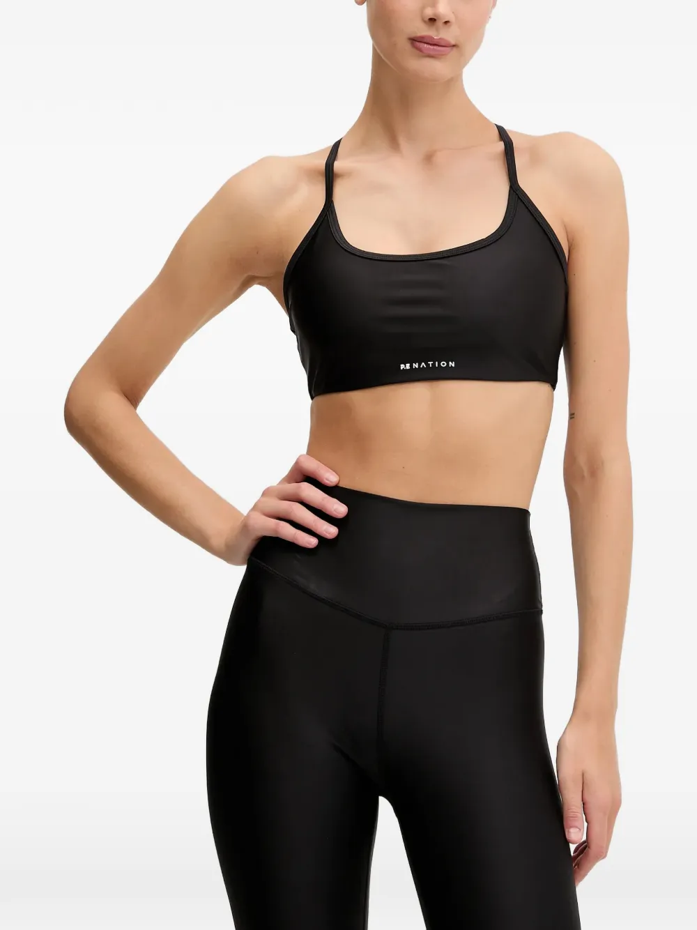 P.E Nation Fairmont logo-print racerback sports bra