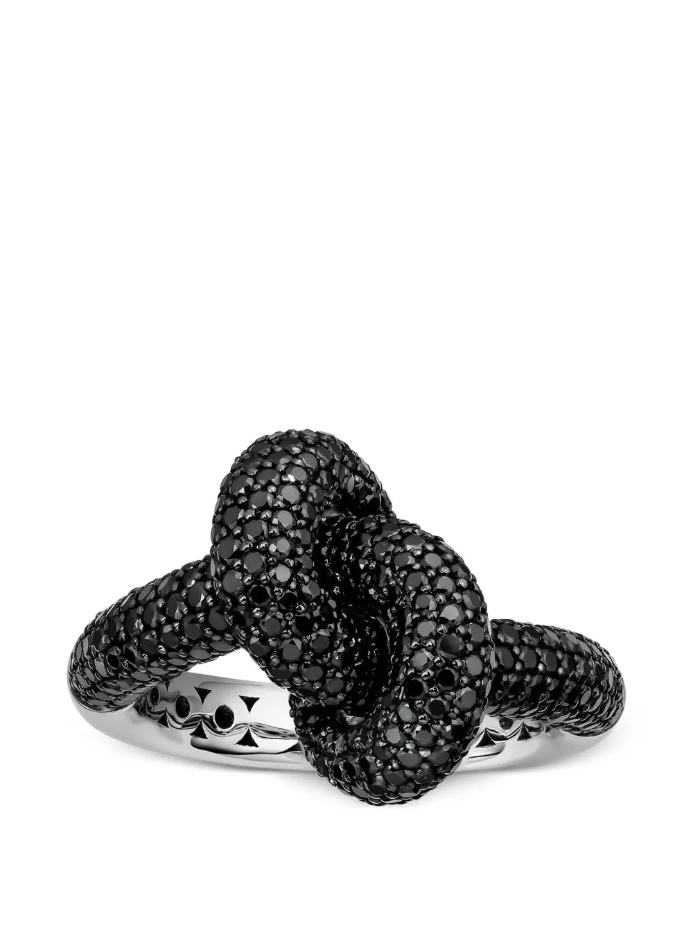  Engelbert Black-diamond Knot Ring - Silver 