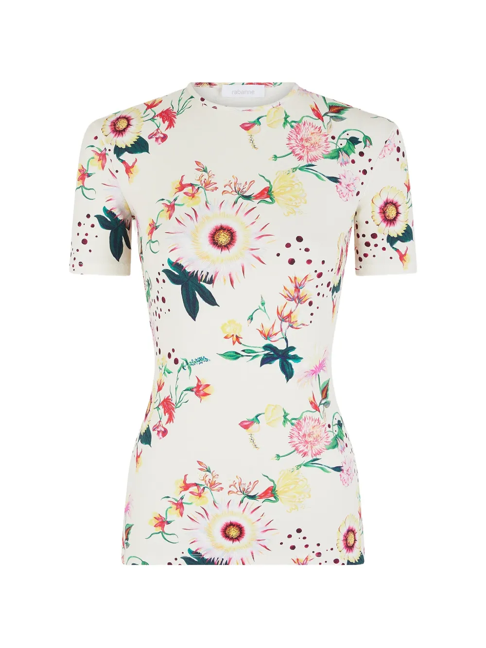 Rabanne short-sleeve floral top - Toni neutri