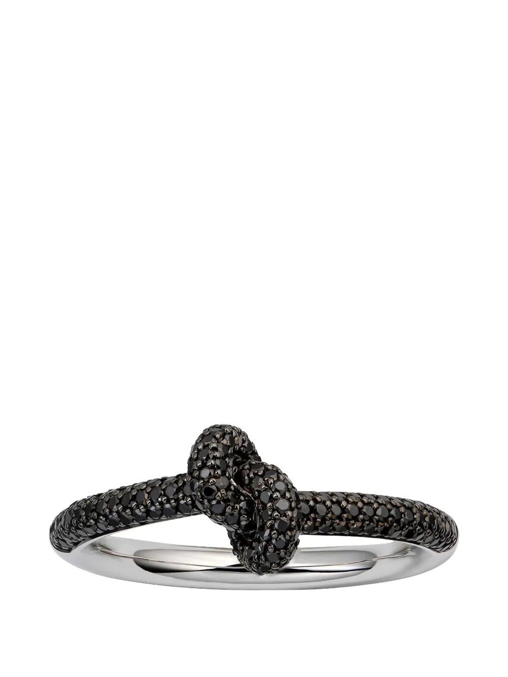 Engelbert black-diamond knot ring - Nero