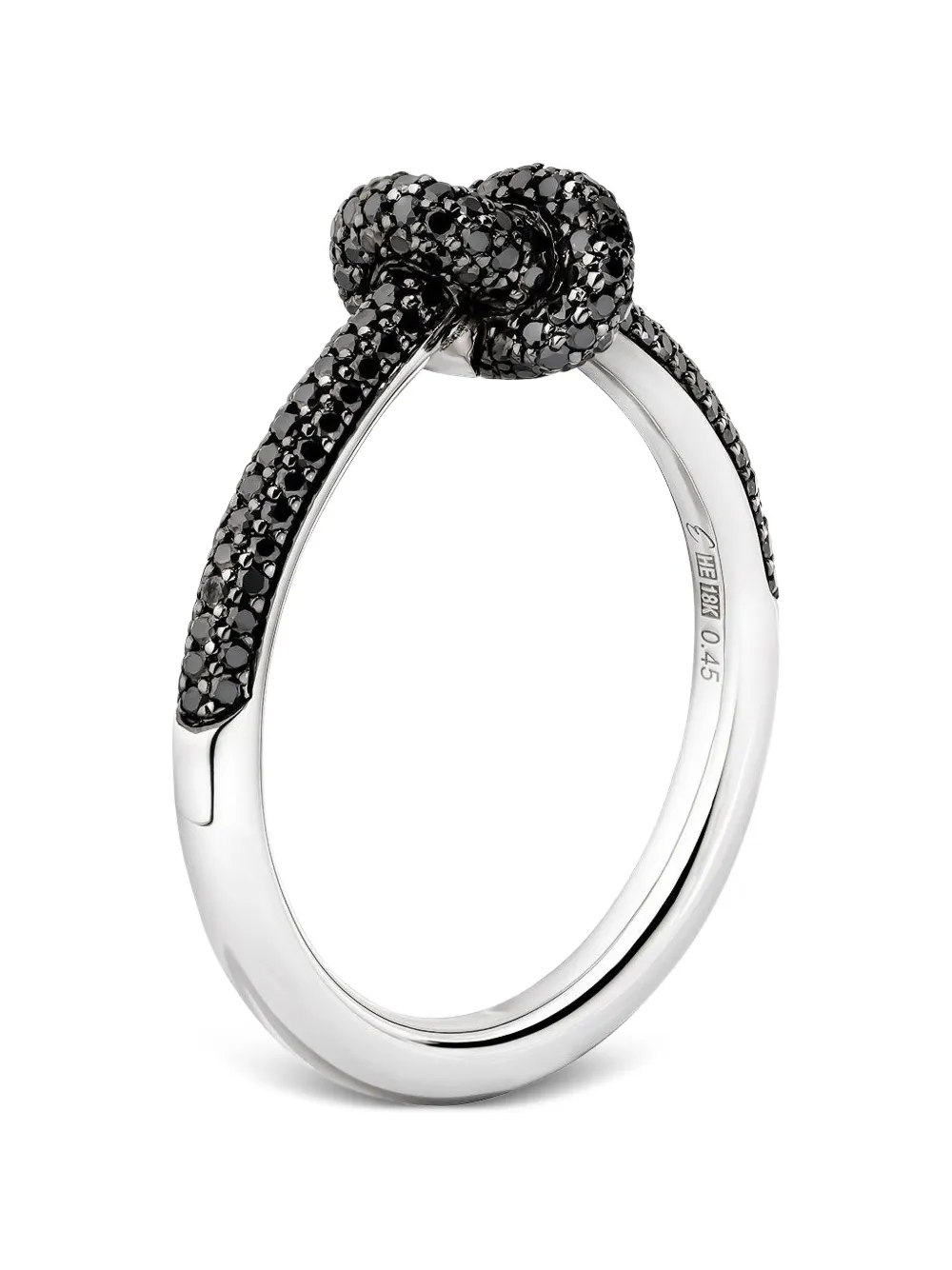 Engelbert black-diamond knot ring - Nero
