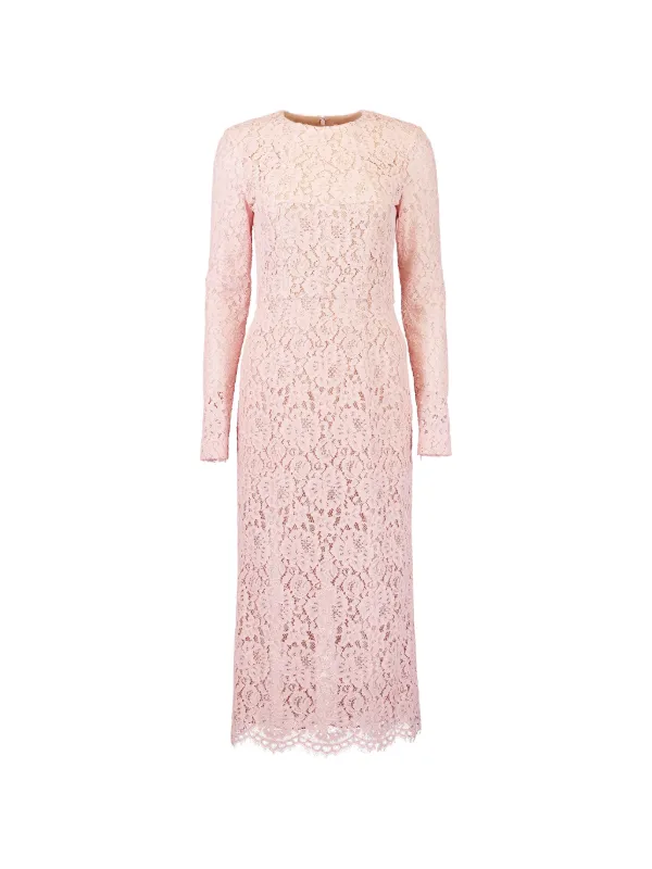 michael kors collection pink dress Michael Kors Collection Women's Stretch-Wool V-Neck Sheath Midi-Dress - Quartz