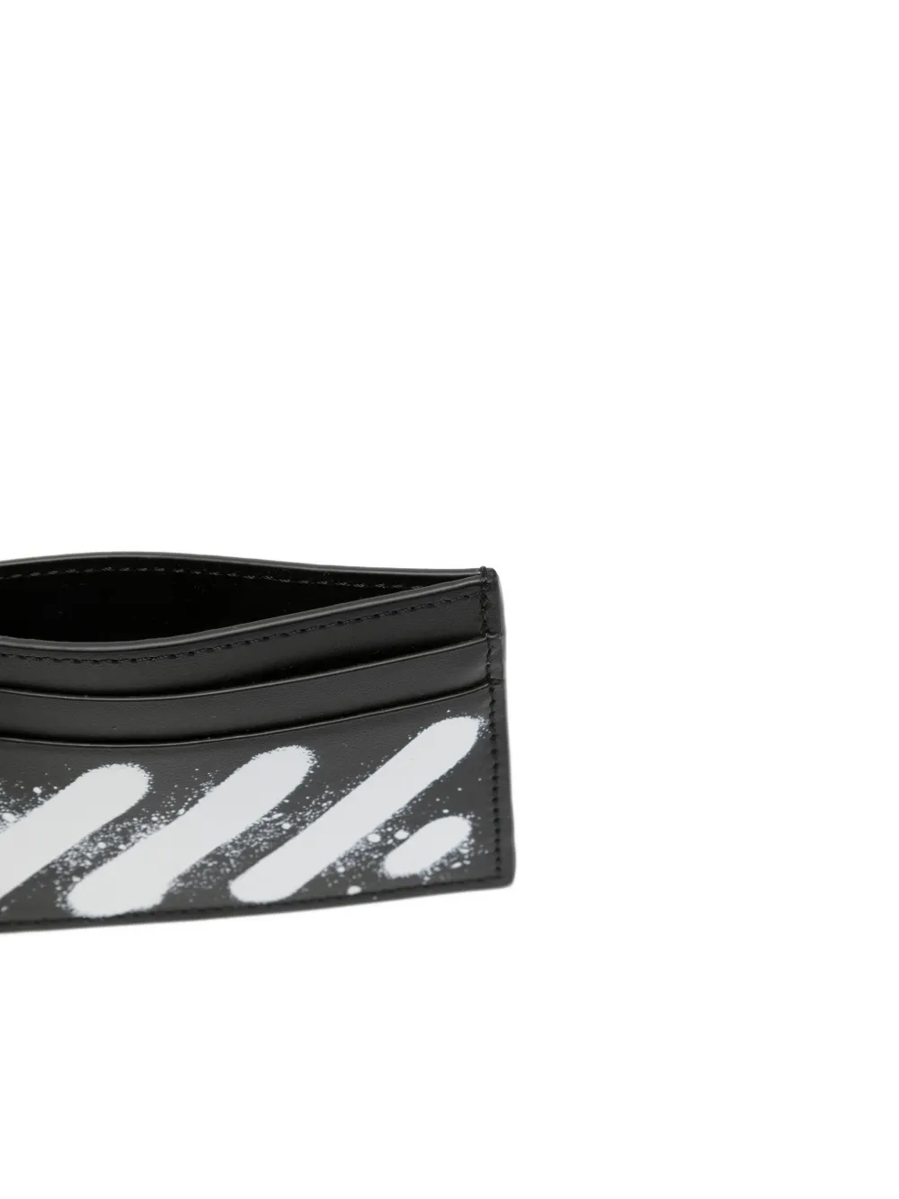 Off-White Pasjeshouder met diag-spray Zwart