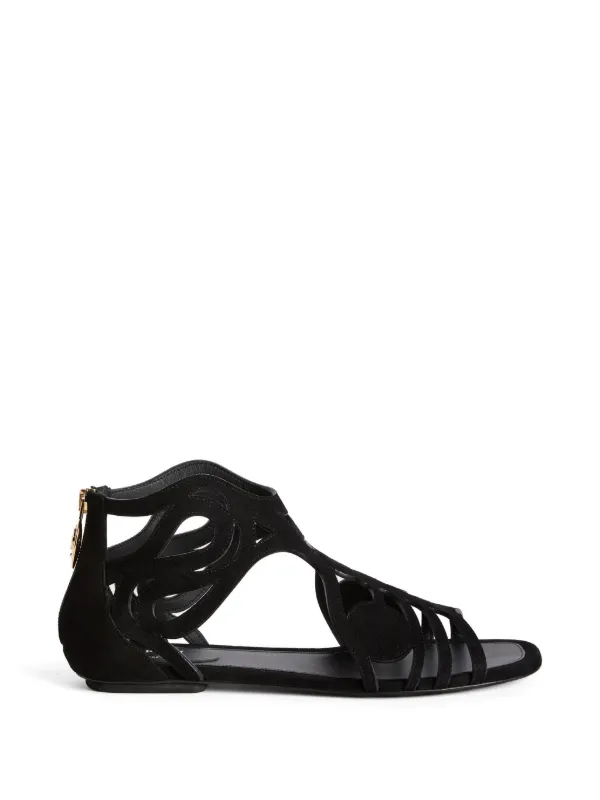 Pucci Low Gladiator Sandals in Black