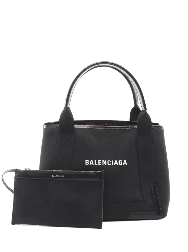 Balenciaga Pre-Owned 2010-2026 キャンバス ネイビーカバ S トート