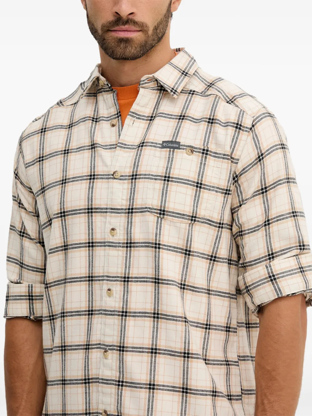 Columbia Geruit overhemd Beige
