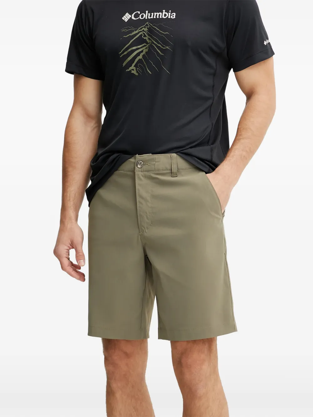 Columbia Tech Trail shorts met klepzak Groen