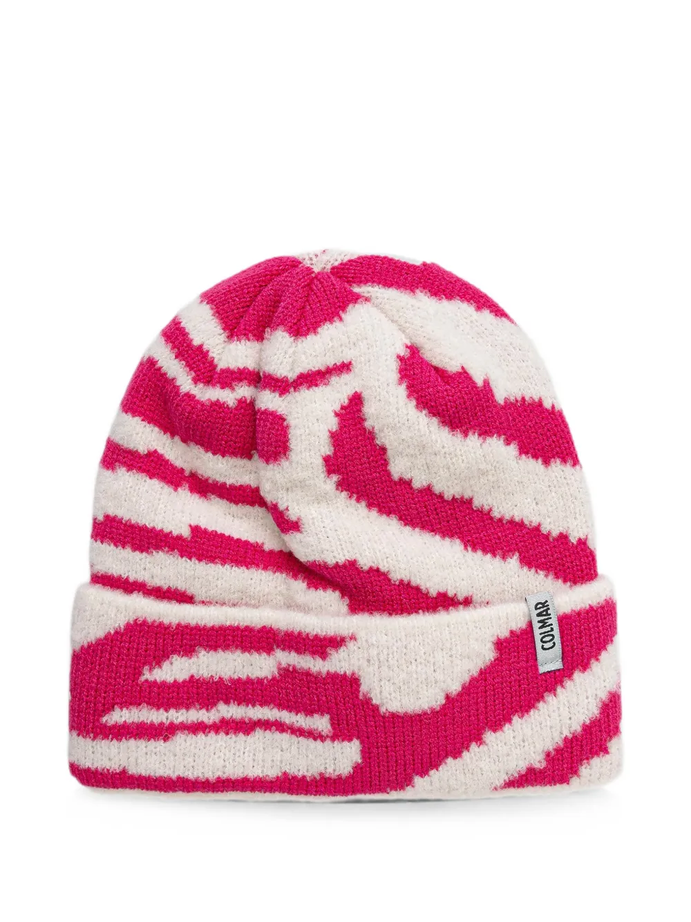 Colmar zebra-print knitted beanie hat - Rosa