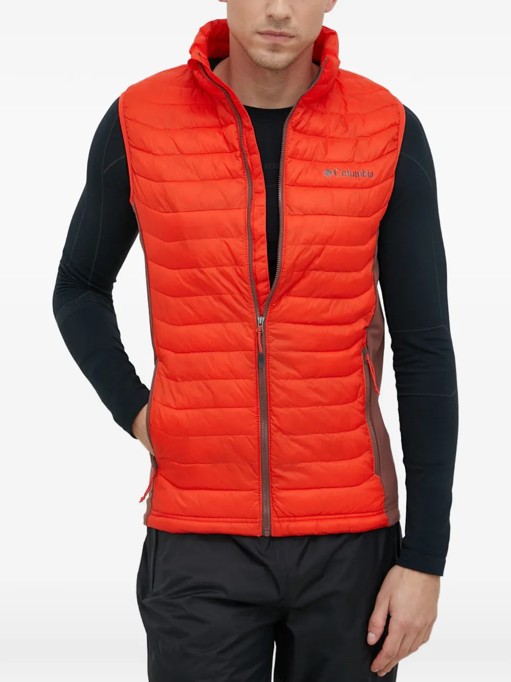 Columbia gilet matelassé à plaque logo - Orange Columbia gilet matelassé à plaque logo - Orange