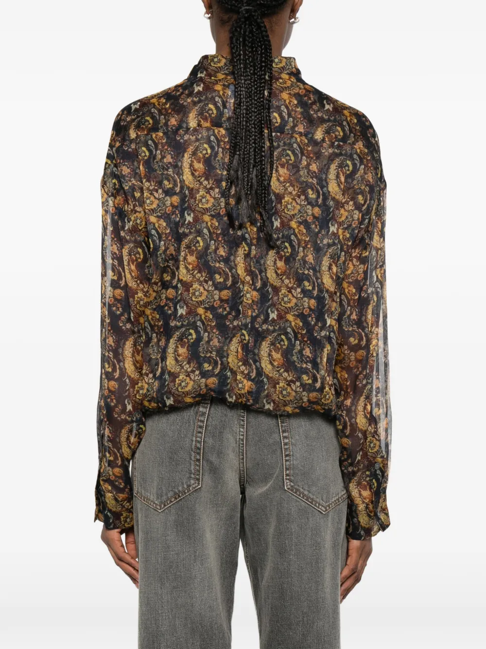 R13 Bubble blouse met knopen Zwart