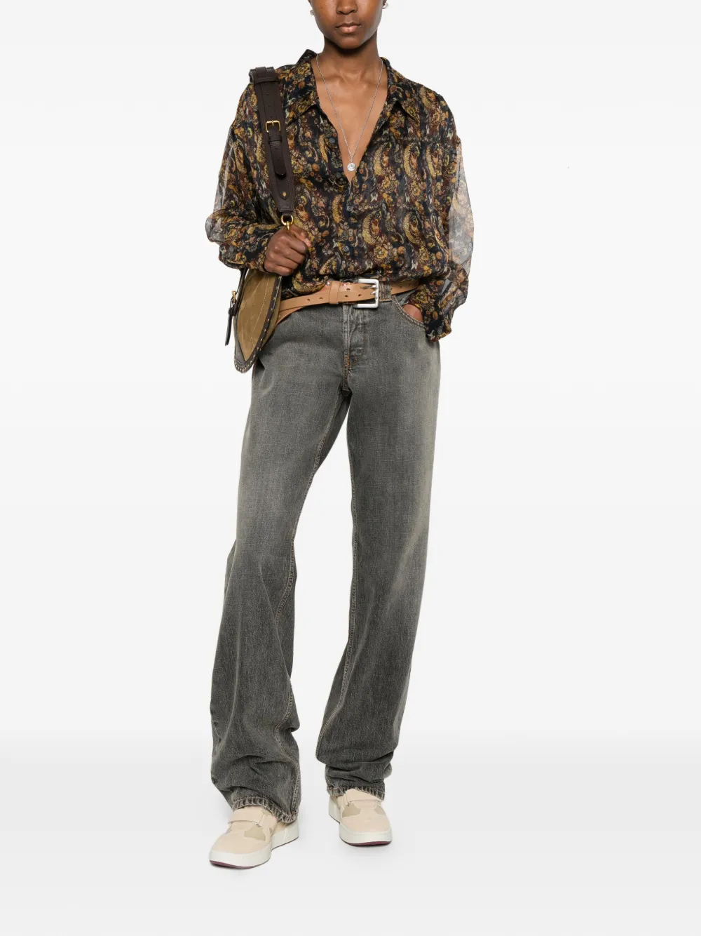 R13 Bubble blouse met knopen Zwart