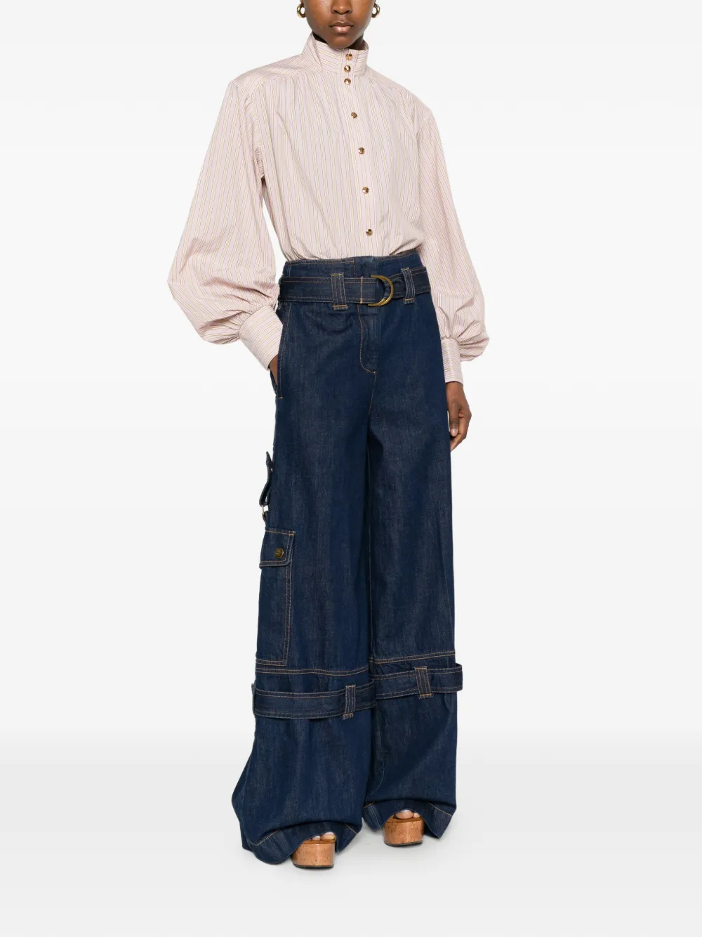 ZIMMERMANN Gestreepte blouse met knopen Roze