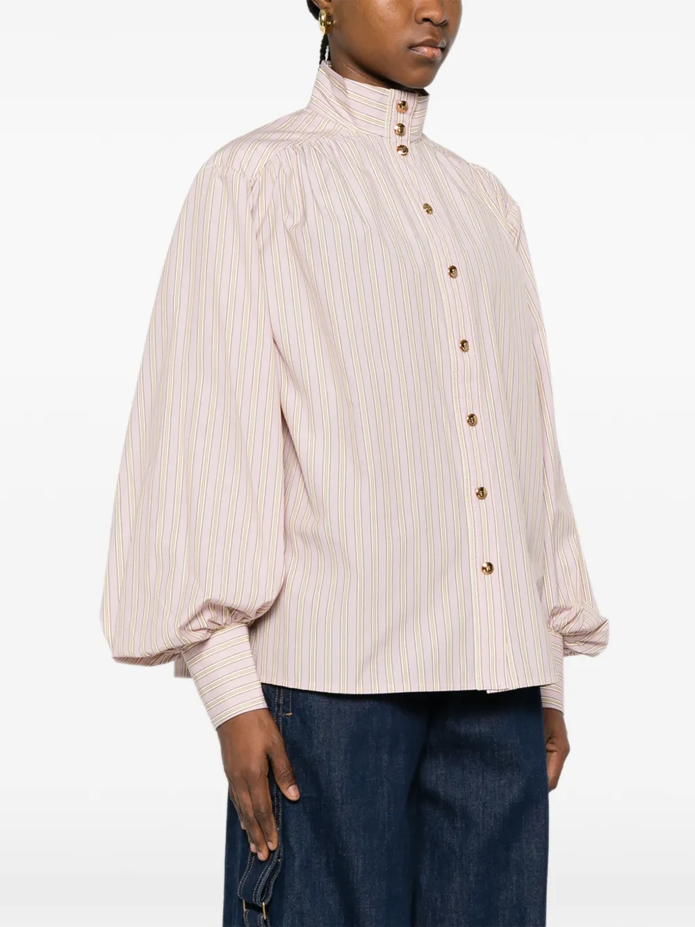 ZIMMERMANN Gestreepte blouse met knopen Roze