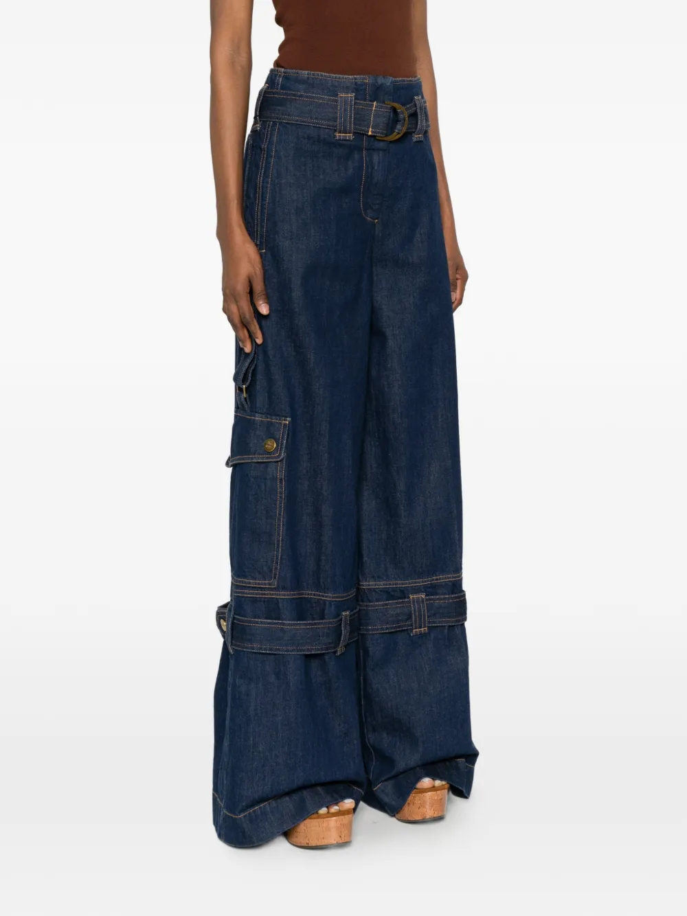 ZIMMERMANN Jeans met klepzakken en ceintuur Blauw