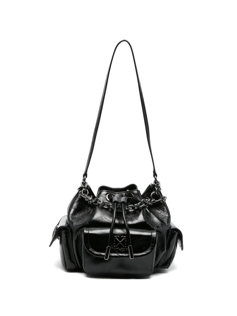 Off-White Dumbo.B chain pocket bucket bag - Nero