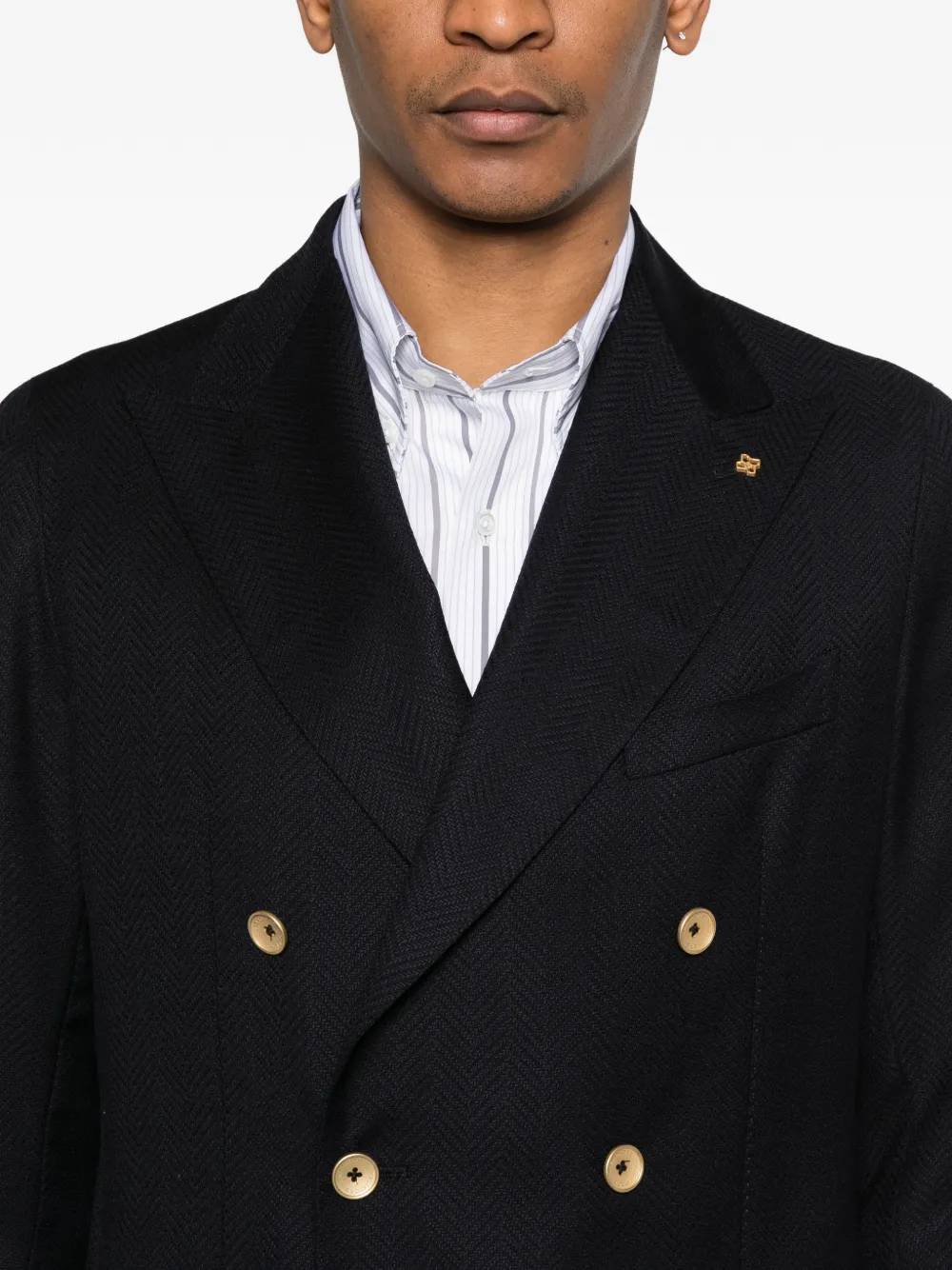 Tagliatore Blazer met dubbele rij knopen en zak Blauw