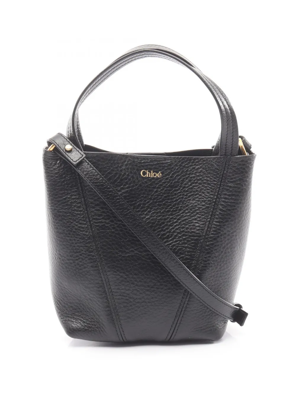 Chloé Pre-Owned 2010-2026 Small Grained Calfskin Spin satchel - Black