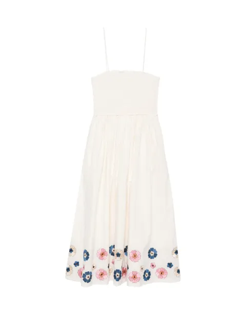 Antik Batik floral-embroidered midi dress