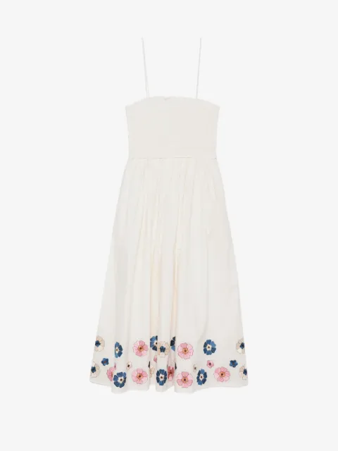 Antik Batik floral-embroidered midi dress