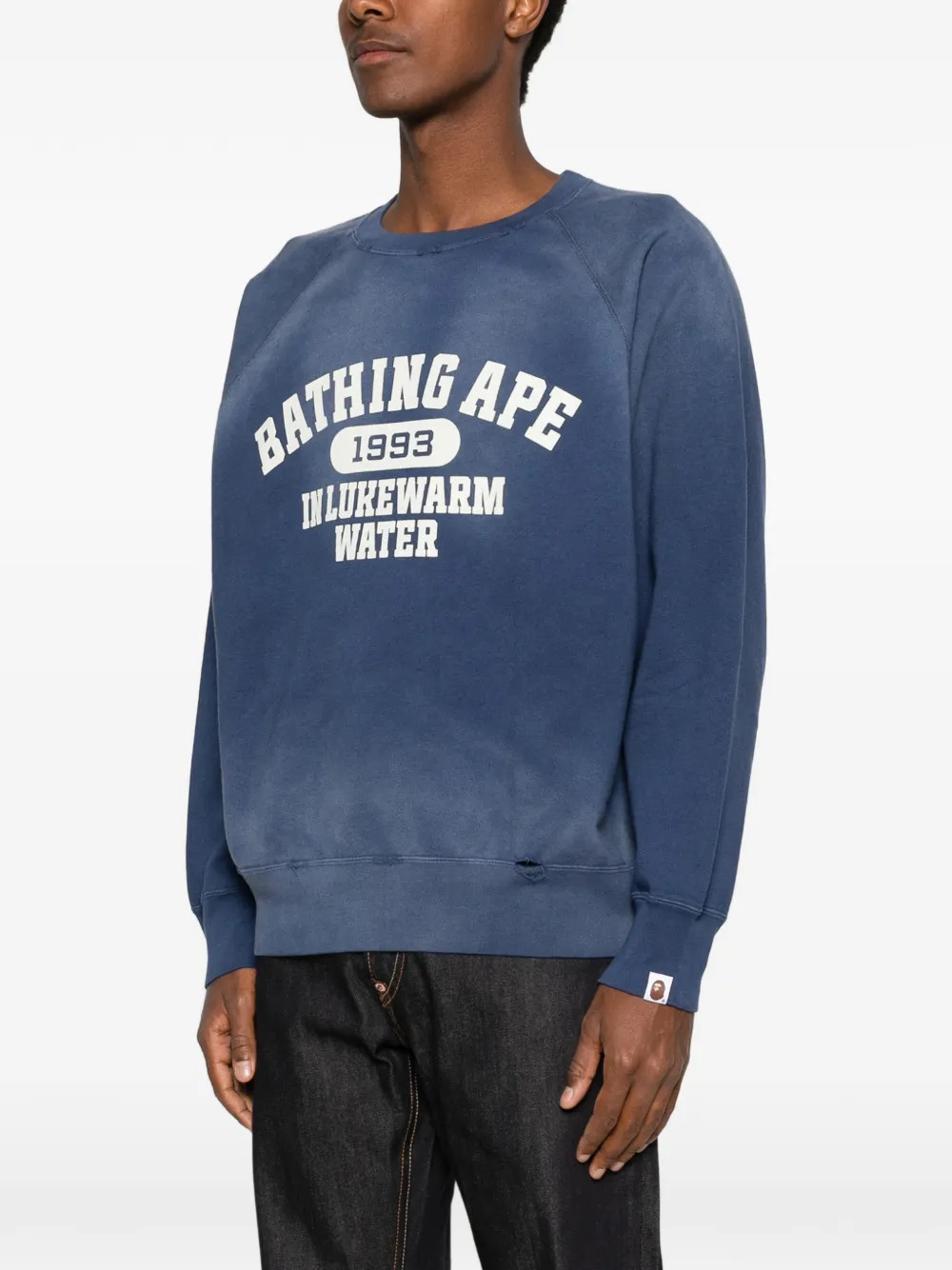 A BATHING APE Sweater met vervaagd effect Blauw