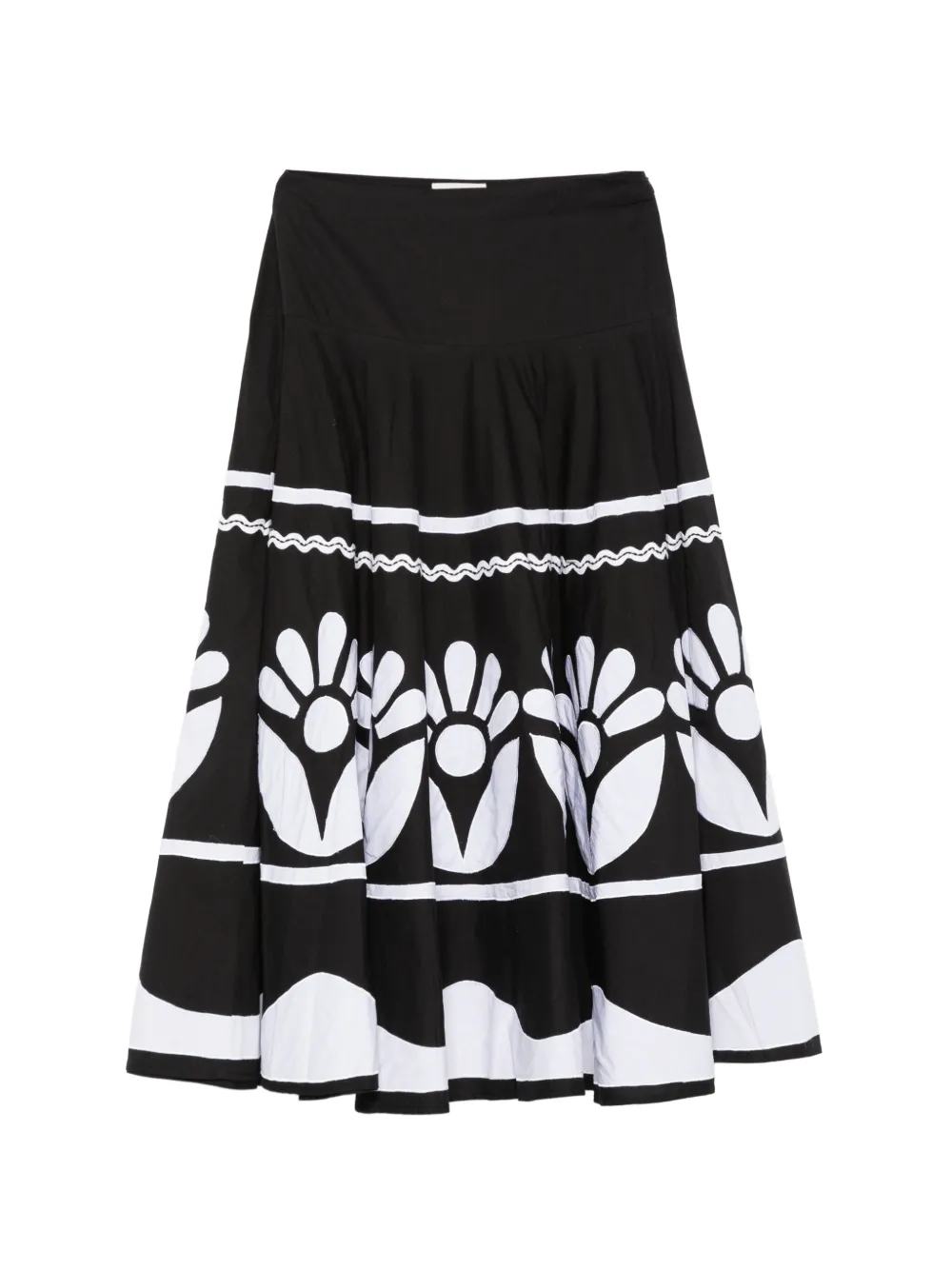 Antik Batik Cadix floral-print maxi skirt - Nero