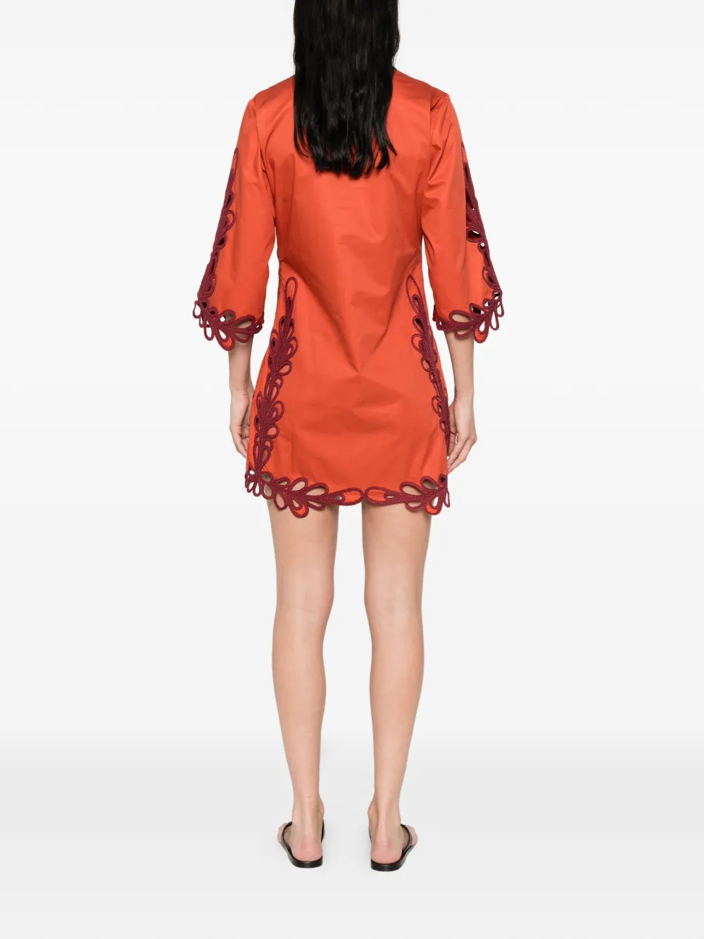Antik Batik Deva mini-jurk met uitgesneden details Oranje