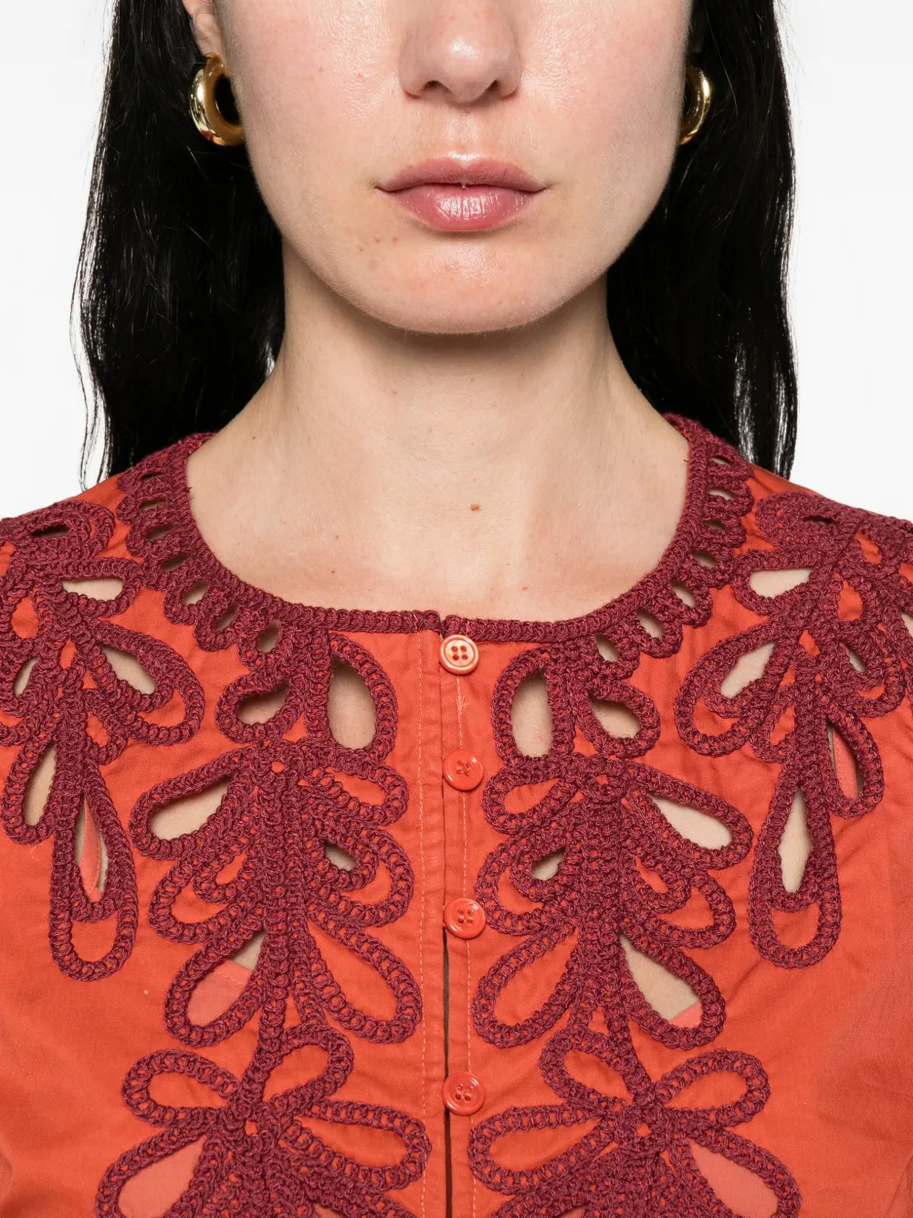 Antik Batik Deva mini-jurk met uitgesneden details Oranje