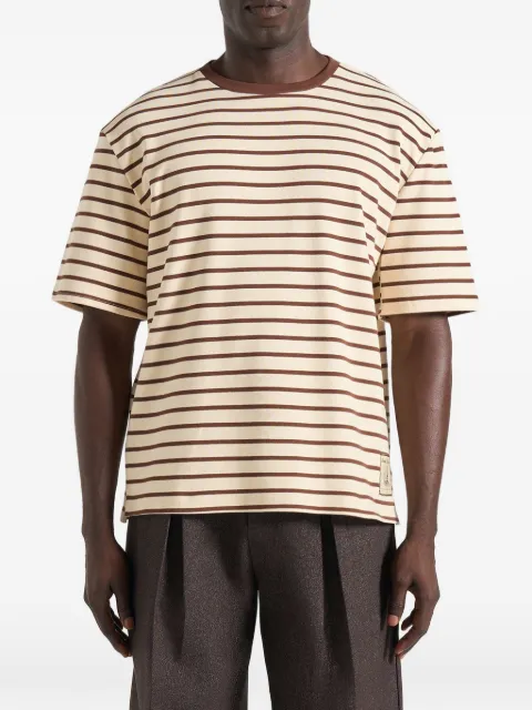 Manière De Voir T-shirt Riley a righe color crema/marrone con vestibilit� comoda