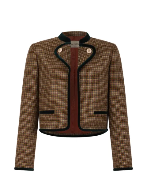 Valentino Garavani chamarra con motivo de cuadros y botones