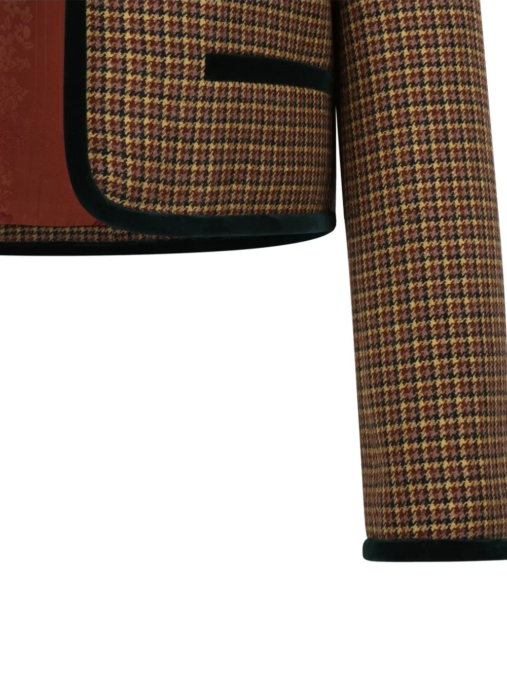  Valentino Garavani Buttoned Checked Jacket - Brown 