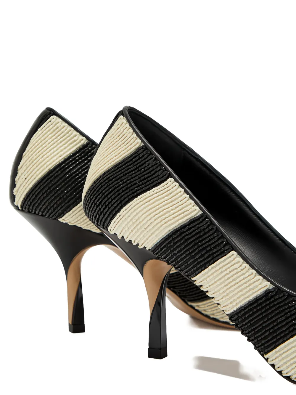 Jacquemus striped bow pumps Zwart