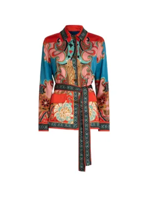 ETRO ペイズリーポンチョ | オレンジ | FARFETCH JP