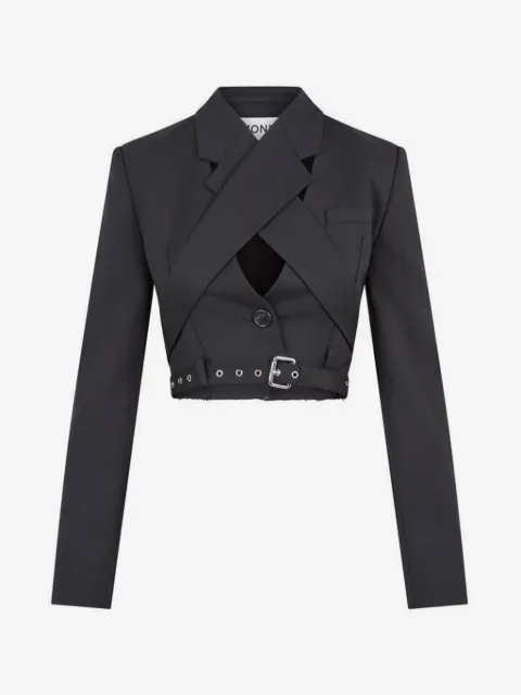 Monse belted-waistband cropped jacket