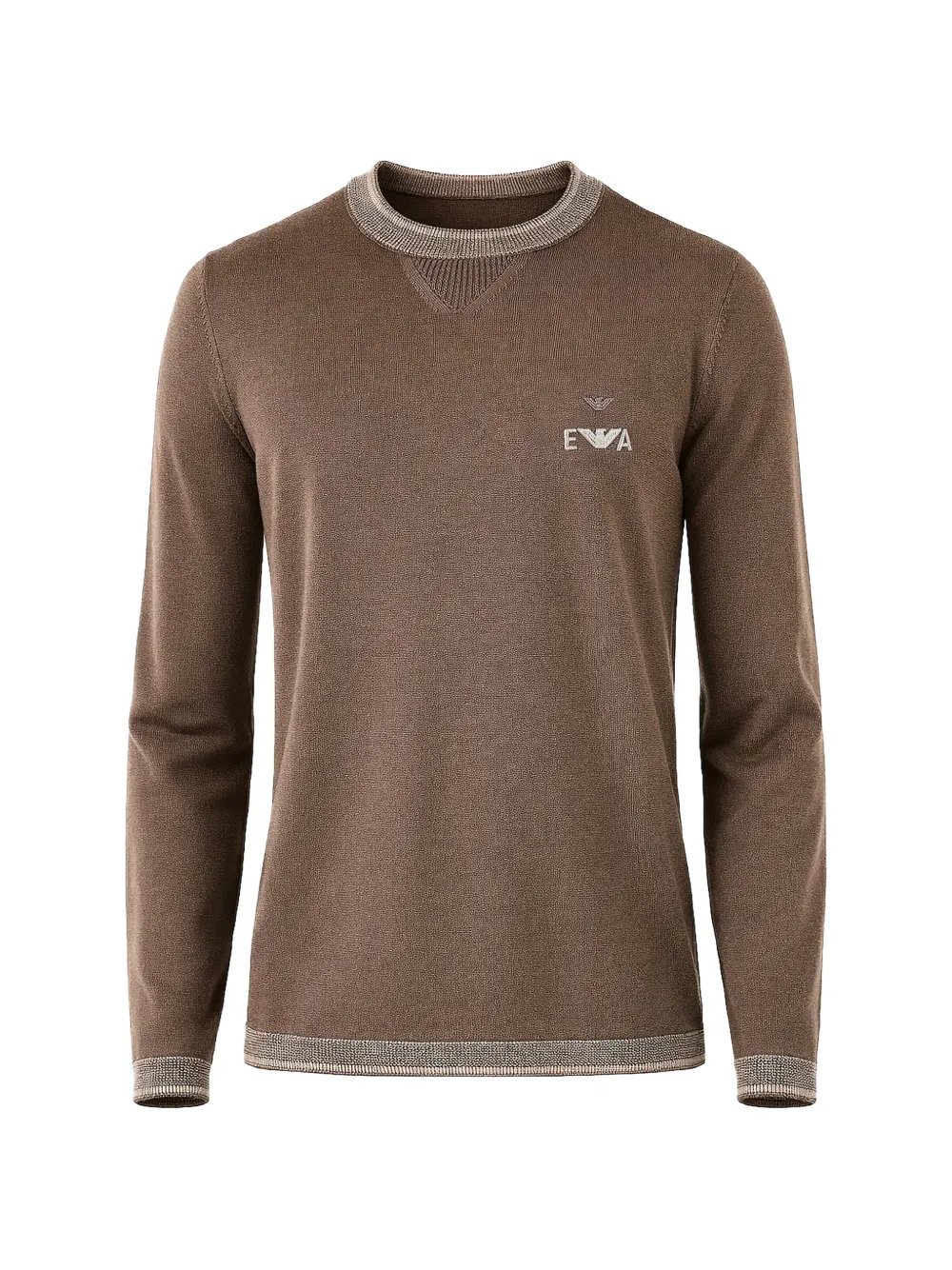 Emporio Armani logo crew-neck sweater - Braun