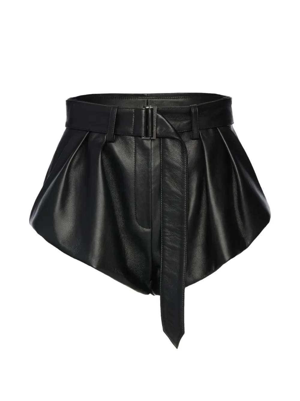 Magda Butrym belted leather shorts - Nero