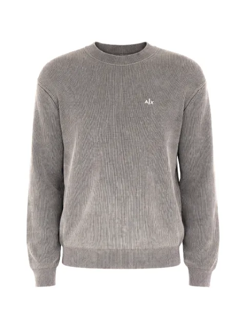 Armani Exchange logo-embroidered ribbed sweater