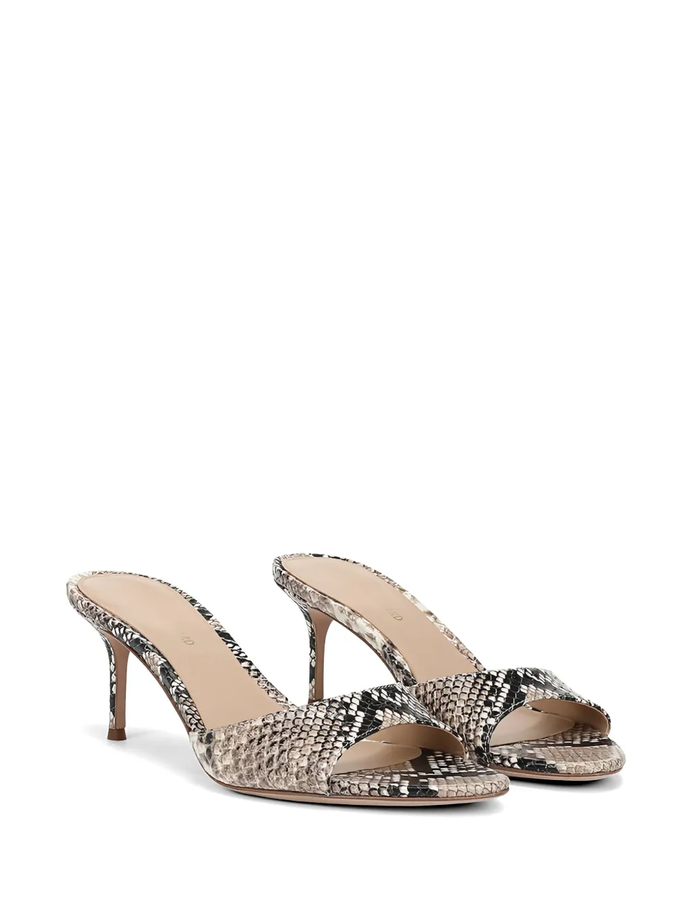 Veronica Beard snake print sandals Beige