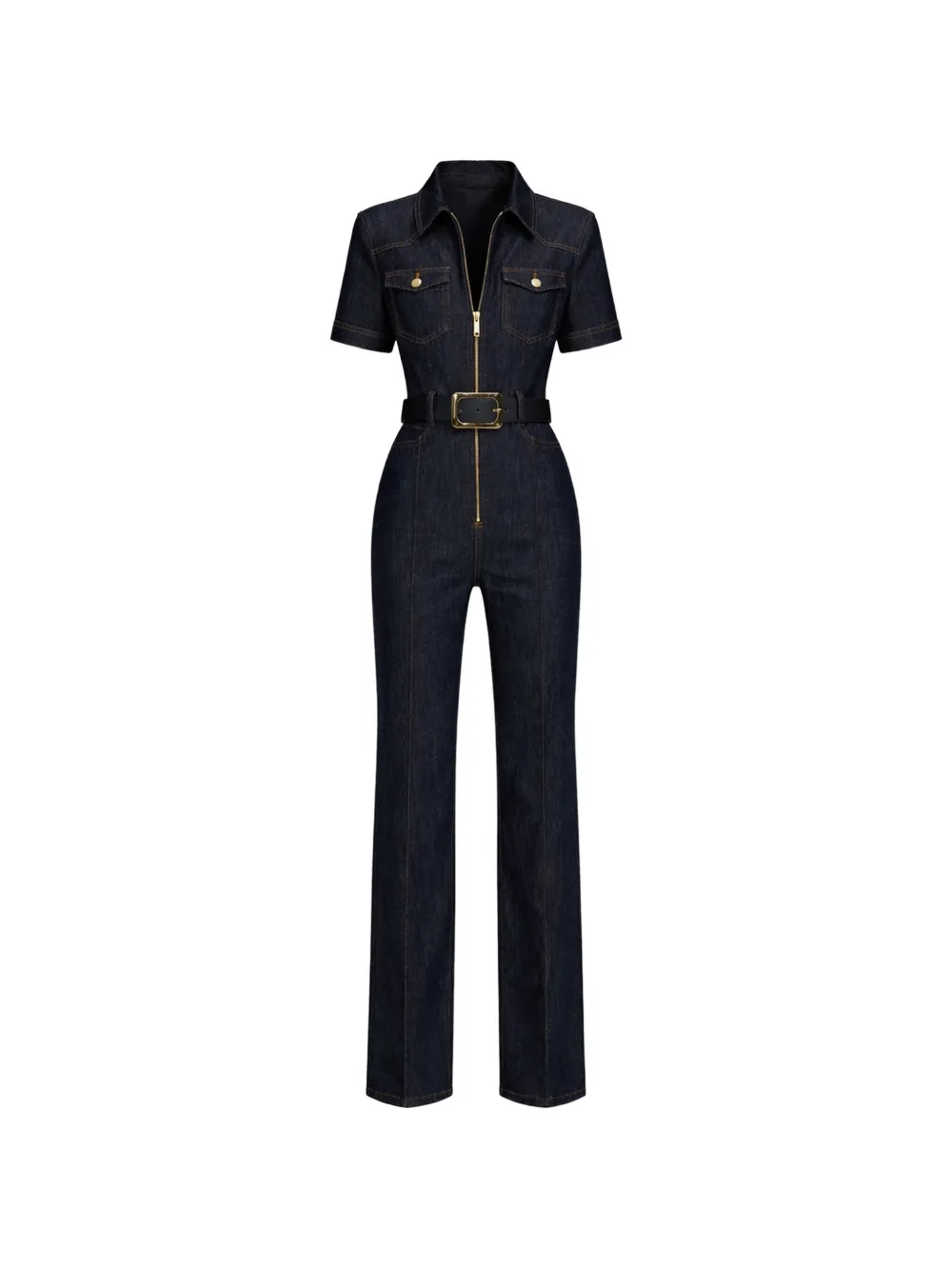 Self-Portrait belted jumpsuit - Blu