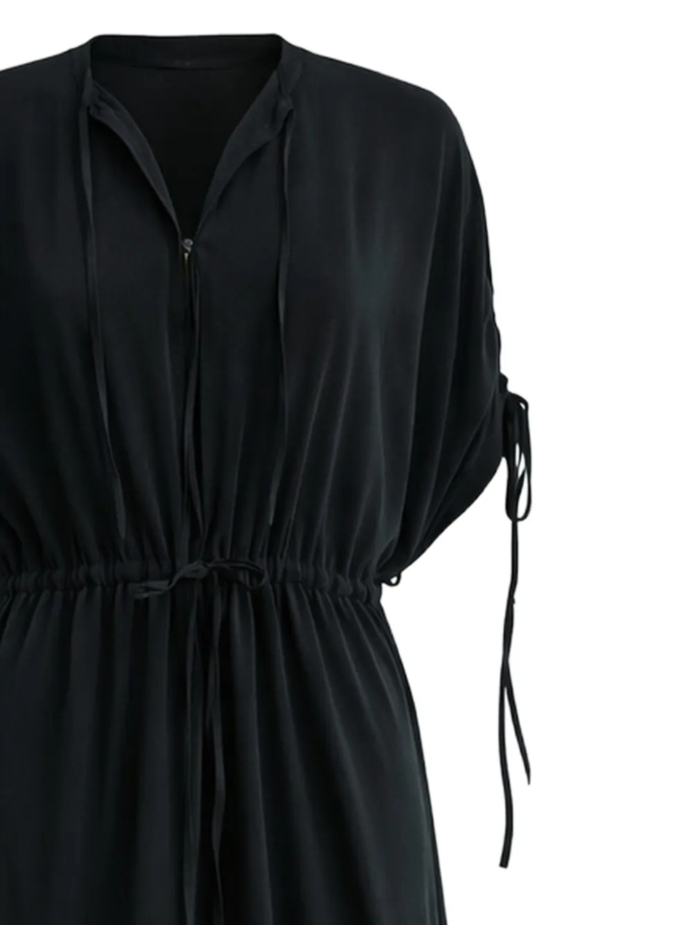  Psophia Drawstring Midi Dress - Black 