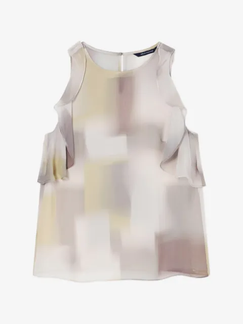 Armani Exchange ruffled-details abstract-print blouse