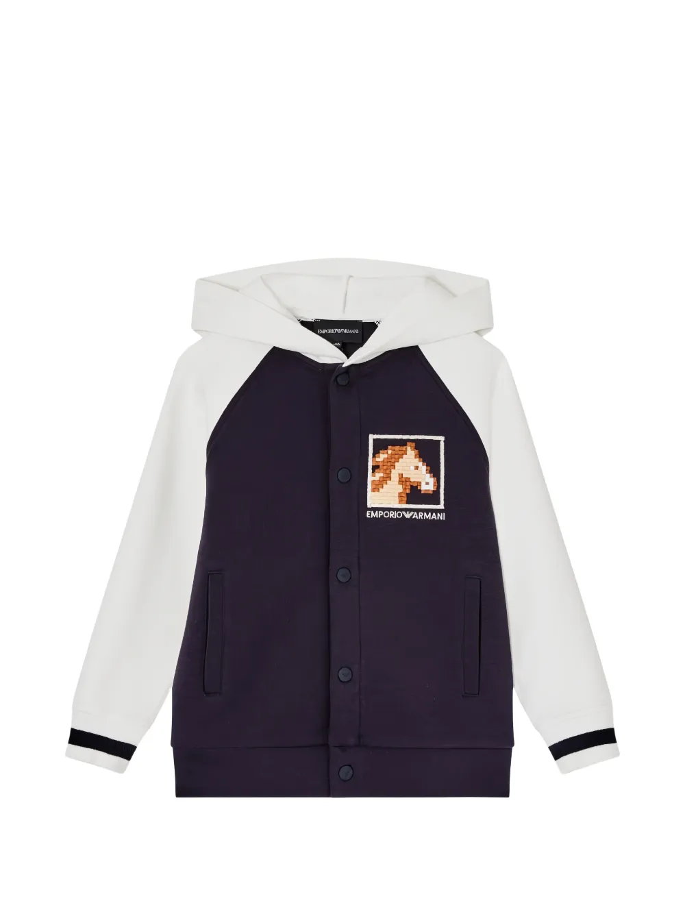 Emporio Armani Kids horse-motif hoodie - Blu