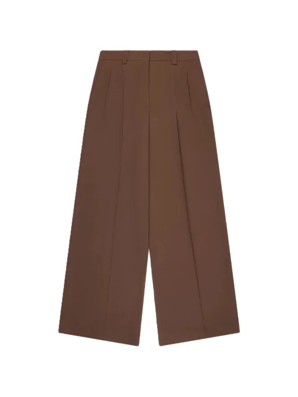Incotex Pleated Palazzo Pants in Brown